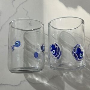 Anthropologie Evil Eye And Hamsa Icon Lola Jovie Juice Glasses